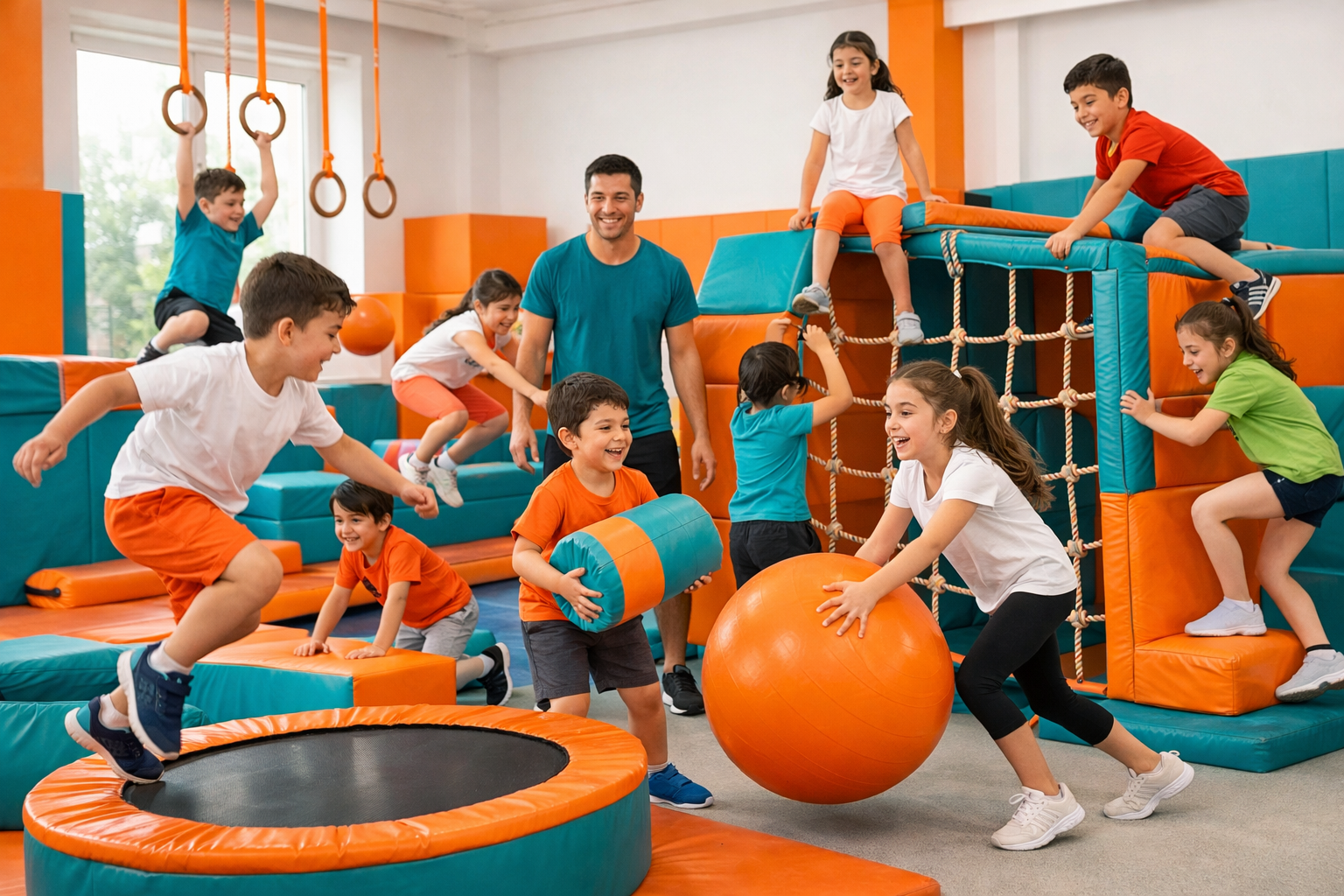 Cocuklar spor aktivitelerinde egleniyor